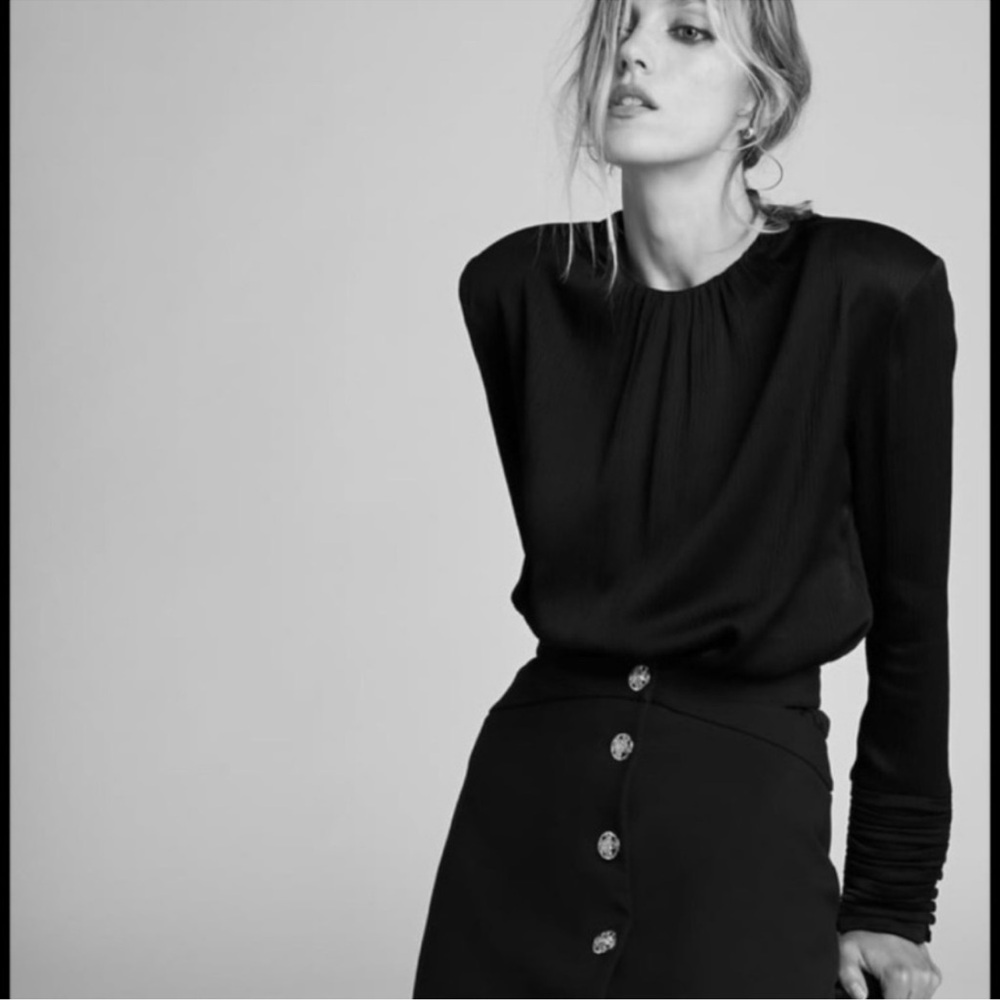 Zara shoulder pad blouse